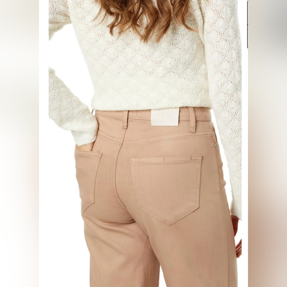 PAIGE Beige Wide-Leg Trousers - Picture 6 of 11
